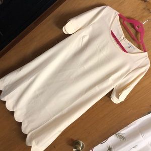Scalloped hem dress